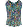 CAPITOLLIUM - BLUSA CREPE FLORAL FRANZIDA - TURQUESA