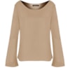 CAPITOLLIUM - BLUSA CREPE MANGA FLARE - BEGE