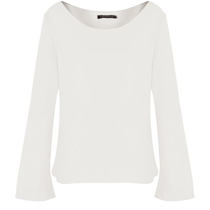 CAPITOLLIUM - BLUSA CREPE MANGA FLARE - OFF WHITE