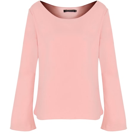 CAPITOLLIUM - BLUSA CREPE MANGA FLARE - SALMÃO