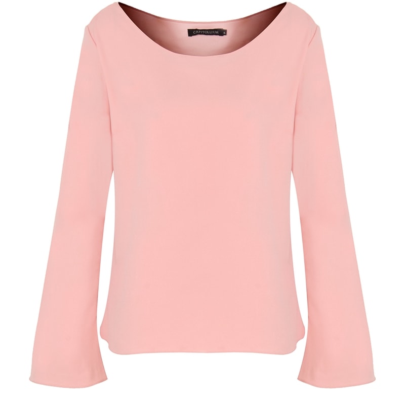 CAPITOLLIUM - BLUSA CREPE MANGA FLARE - SALMÃO