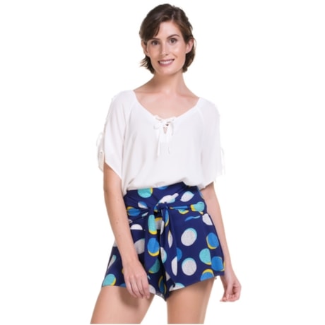 CAPITOLLIUM - BLUSA CREPE MANGA LONGA BUSTO AMARRAÇÕES - OFF WHITE