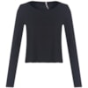 CAPITOLLIUM - BLUSA CROPPED RIBANA - PRETO