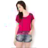 CAPITOLLIUM - BLUSA CROPPED VISCOSE M/C - ROSÊ