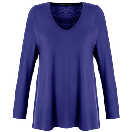 CAPITOLLIUM - BLUSA DEC V AMPLO VISCOSE M/L - VIOLETA