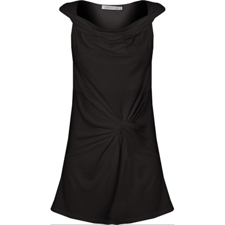 CAPITOLLIUM - BLUSA DECOTE DEGAGÊ FRENTE COM NÓ CINTURA - PRETO CAPITOLLIUM - BLUSA DECOTE DEGAGÊ FRENTE COM NÓ CINTURA - PRETO