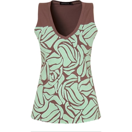 CAPITOLLIUM - BLUSA DECOTE V FRENTE CUSTOMIZADA - MARROM CAPITOLLIUM - BLUSA DECOTE V FRENTE CUSTOMIZADA - MARROM