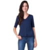 CAPITOLLIUM - BLUSA DECOTE V MANGA 3/4 - AZUL