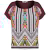CAPITOLLIUM - BLUSA DETALHE ESTAMPA ÉTNICA - VINHO