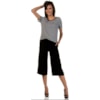 CAPITOLLIUM - BLUSA ESTAMPA ARABESCO DECOTE GOTA COSTAS - P&B