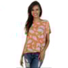 CAPITOLLIUM - BLUSA ESTAMPA TROPICAL DECOTE GOTA COSTAS - LARANJA