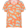 CAPITOLLIUM - BLUSA ESTAMPA TROPICAL DECOTE GOTA COSTAS - LARANJA