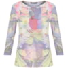CAPITOLLIUM - BLUSA ESTAMPADA DECOTE CANOA MANGA 3/4 - LILÁS