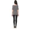 CAPITOLLIUM - BLUSA ESTAMPADA DRAPEADO FIVELA LATERAL - P&B