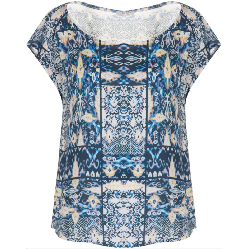 CAPITOLLIUM - BLUSA ESTAMPADA SEM MANGAS AMPLA - AZUL