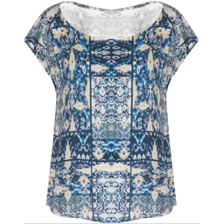 CAPITOLLIUM - BLUSA ESTAMPADA SEM MANGAS AMPLA - AZUL CAPITOLLIUM - BLUSA ESTAMPADA SEM MANGAS AMPLA - AZUL