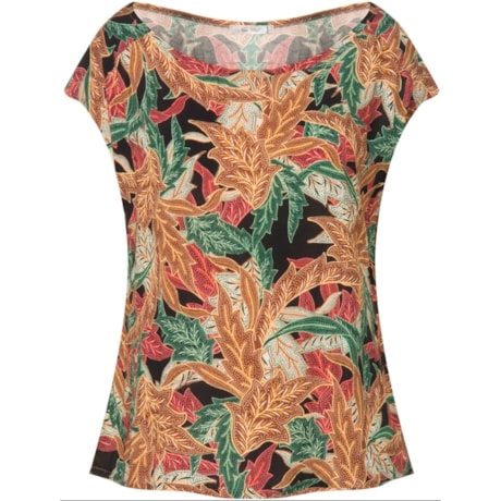 CAPITOLLIUM - BLUSA ESTAMPADA SEM MANGAS AMPLA - TELHA