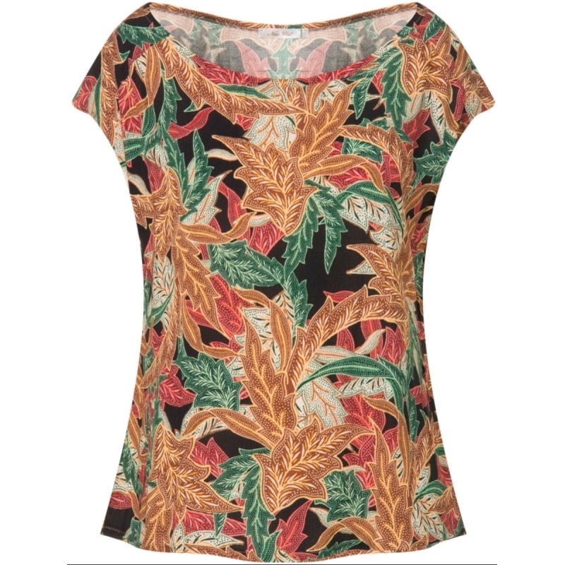 CAPITOLLIUM - BLUSA ESTAMPADA SEM MANGAS AMPLA - TELHA