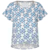 CAPITOLLIUM - BLUSA ESTAMPADA TRANSPASSE BARRA FRENTE - AZUL
