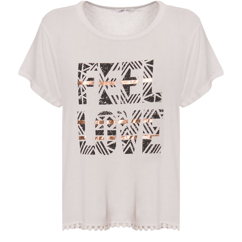 CAPITOLLIUM - BLUSA FEEL LVE BARRA GUIPURE - BRANCO