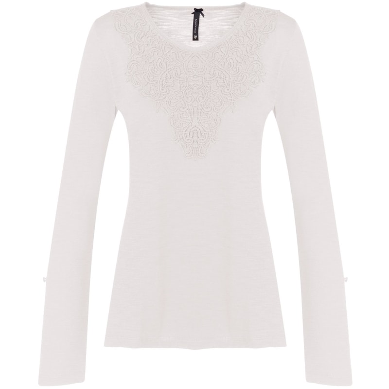 CAPITOLLIUM - BLUSA FLAMÊ DETALHE GUIPIR - OFF WHITE