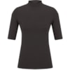 CAPITOLLIUM - BLUSA GOLA ALTA MANGA 3/4 CANELADA - PRETO