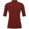 CAPITOLLIUM - BLUSA GOLA ALTA MANGA 3/4 CANELADA - TERRACOTA
