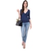 CAPITOLLIUM - BLUSA MALHA CACHECOUER MANGA 3/4 - MARINHO