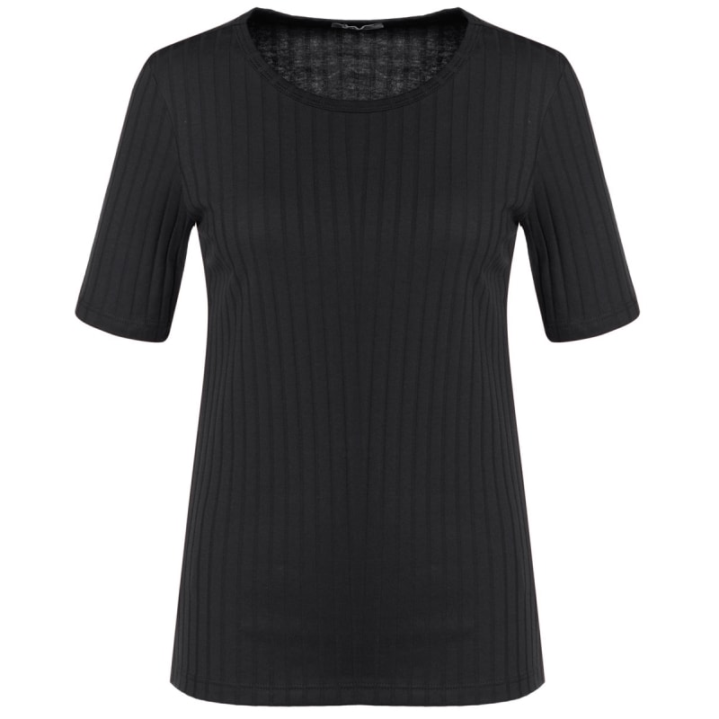 CAPITOLLIUM - BLUSA MALHA CANELADA MANGA 3/4 - PRETO