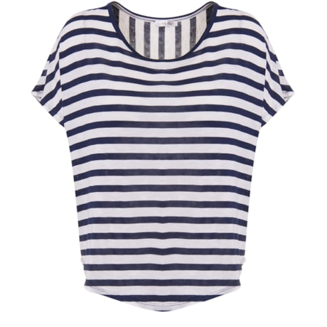 CAPITOLLIUM - BLUSA MALHA LISTRADA BARRA ARREDONDADA - MARINHO