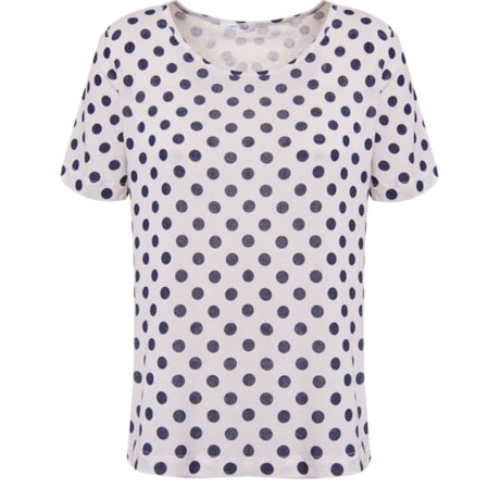 CAPITOLLIUM - BLUSA MALHA POIS MANGA CURTA - MARINHO