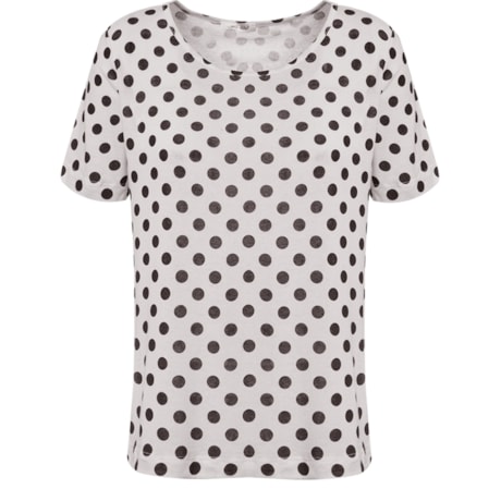 CAPITOLLIUM - BLUSA MALHA POIS MANGA CURTA - PRETO