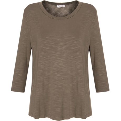 CAPITOLLIUM - BLUSA MANGA 7/8 ABERTURA LATERAL - OLIVA