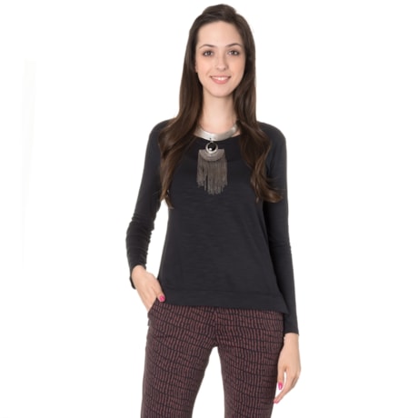 CAPITOLLIUM - BLUSA MANGA LONGA ABERTURA LATERAL - OFF WHITE