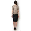 CAPITOLLIUM - BLUSA METALIZADA ONÇA M/C - BEGE