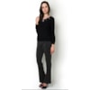 CAPITOLLIUM - BLUSA MOLETOM JAQUARD BORDADO GOLA - PRETO