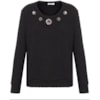CAPITOLLIUM - BLUSA MOLETOM JAQUARD BORDADO GOLA - PRETO
