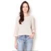CAPITOLLIUM - BLUSA MOLETON MESCLA COM RENDA COSTAS - OFF WHITE
