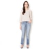 CAPITOLLIUM - BLUSA MOLETON MESCLA COM RENDA COSTAS - OFF WHITE