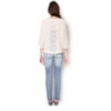 CAPITOLLIUM - BLUSA MOLETON MESCLA COM RENDA COSTAS - OFF WHITE
