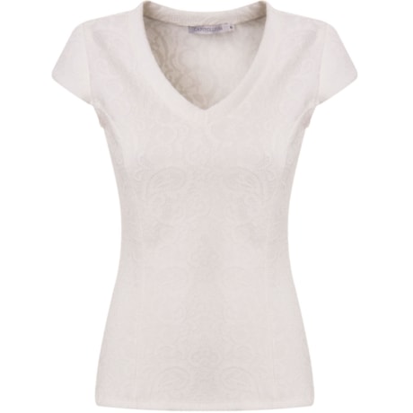 CAPITOLLIUM BLUSA NEW YORK DECOTE V COM RECORTES - OFF WHITE