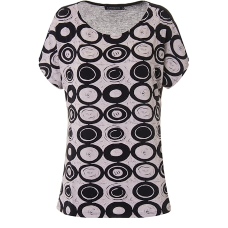 CAPITOLLIUM - BLUSA P&B FRENTE ESTAMPADA - BOLAS