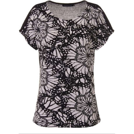 CAPITOLLIUM - BLUSA P&B FRENTE ESTAMPADA - MARGARIDA