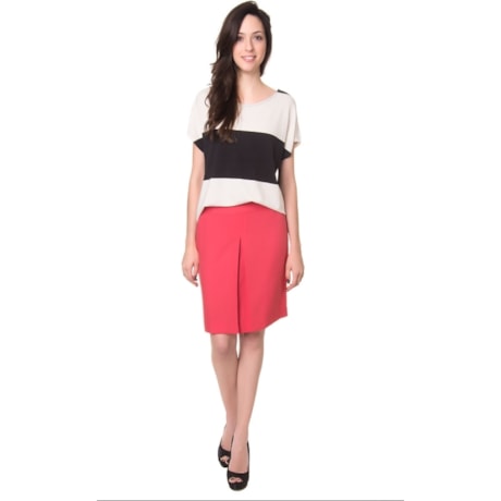 CAPITOLLIUM - BLUSA QUADRADA MANGA RAGLAN BICOLOR - P&B