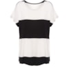 CAPITOLLIUM - BLUSA QUADRADA MANGA RAGLAN BICOLOR - P&B
