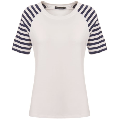 CAPITOLLIUM - BLUSA RAGLAN BICOLOR SUNRISE MANGA CURTA - BRANCO
