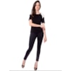 CAPITOLLIUM - BLUSA RAGLAN BICOLOR SUNRISE MANGA CURTA - PRETO