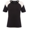 CAPITOLLIUM - BLUSA RAGLAN BICOLOR SUNRISE MANGA CURTA - PRETO