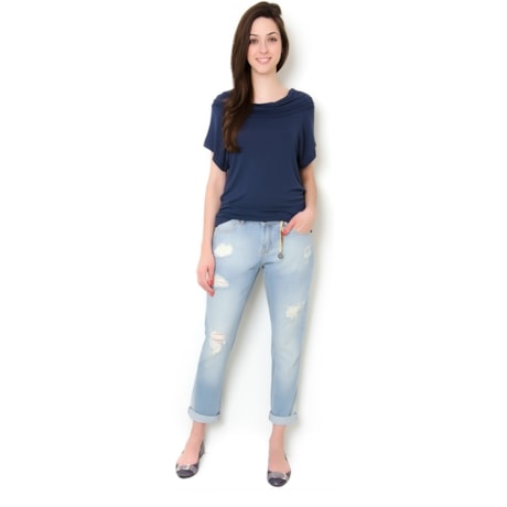 CAPITOLLIUM - BLUSA RAGLAN C/NERVURAS M/C - MARINHO