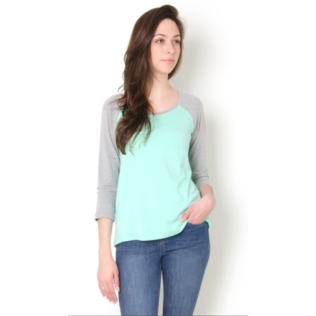 CAPITOLLIUM -  BLUSA RAGLAN MANGA 3/4 BICOLOR - LARANJA